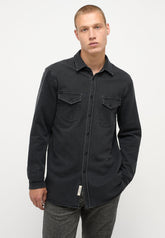 Męska Koszula Mustang Clemens Knit Terry Shirt Denim Black 1014626 4000 800